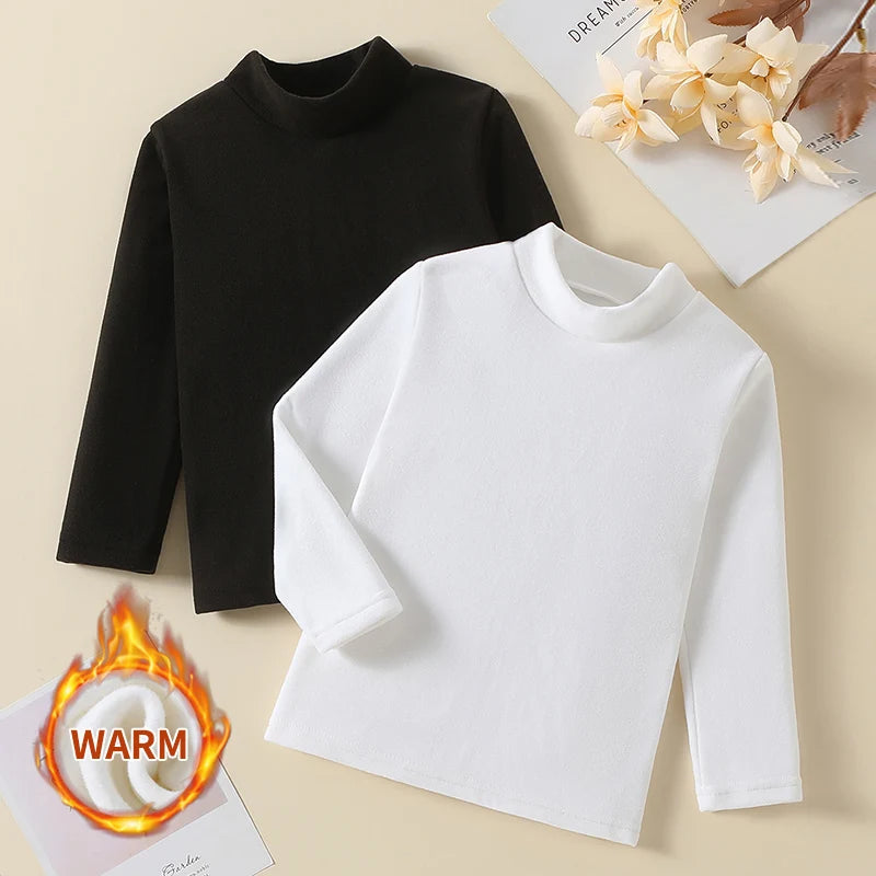 1/2/3piece Autumn And Winter Thick Base Shirt Warm Mid Neck Hoodie