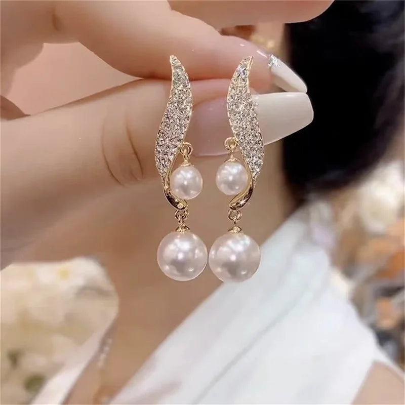 Crystal Long Tassel Drop Earring