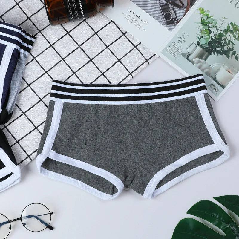 Low-Waist Boxer Boyshort Panties Single Piece Intimate Lingerie