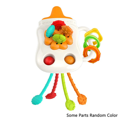 Activity Development Pull String Silicone Teething Rattle Educational Learning Toy