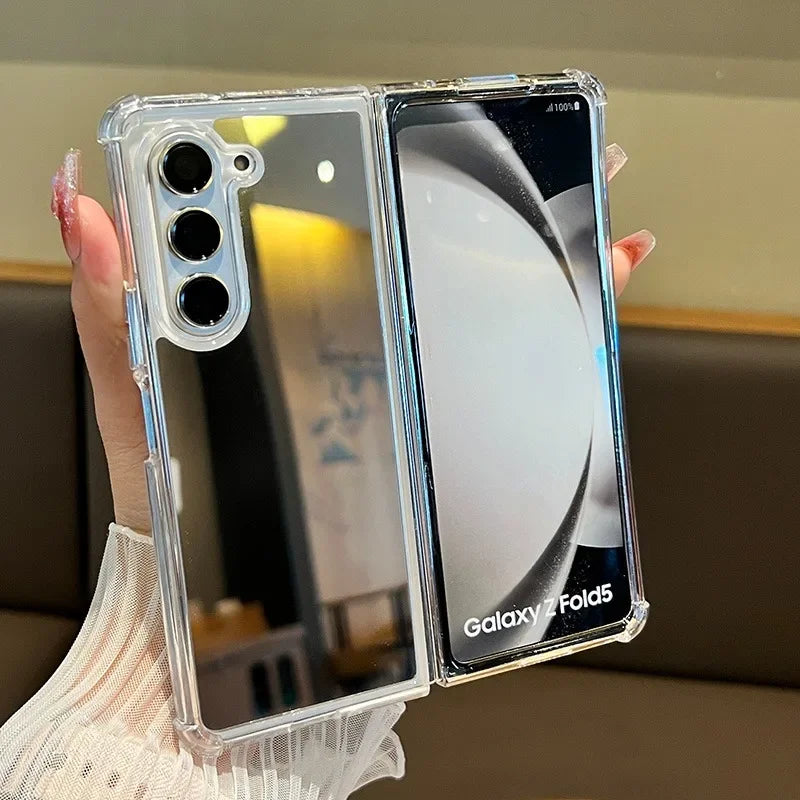 Fold7 Mirror Make Up Acrylic Airbag Bumper Case for Samsung Galaxy Z Fold