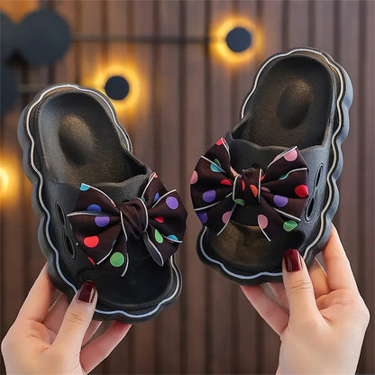 Kids Bow Wear Wear Non-slip Home Slippers