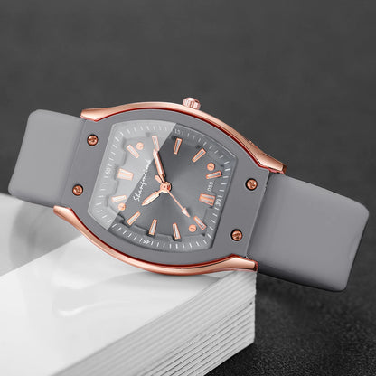 Silicone Strap Simple Dial Quartz Wristwatch