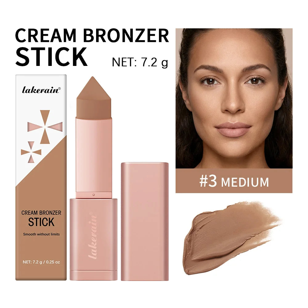 Cream Bronzer Stick and Contour Stick 2-in-1 bronzing and contouring instant depth & dimension to the face flawlessly over base