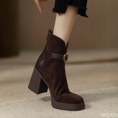 Thick sole thick heel elegant simple high heels Boots