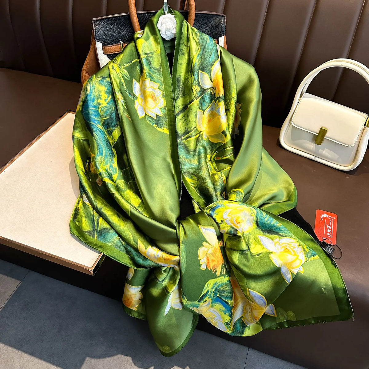 Luxury Silk 180X90CM Long Scarf Popular Silk Headscarf  Shawl