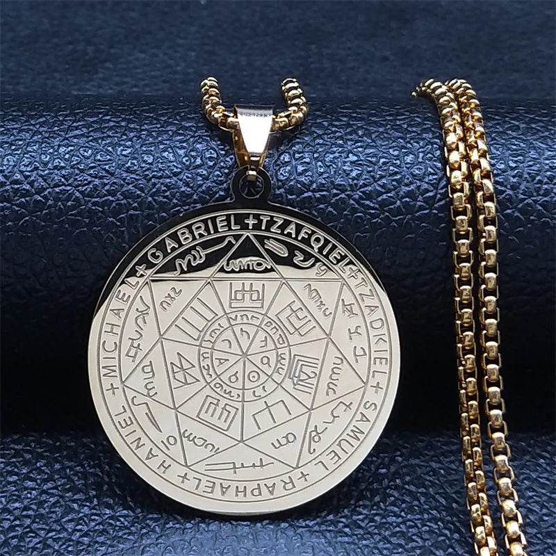 Seven Archangels Amulet Stainless Steel Necklaces