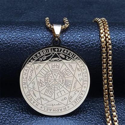 Seven Archangels Amulet Stainless Steel Necklaces