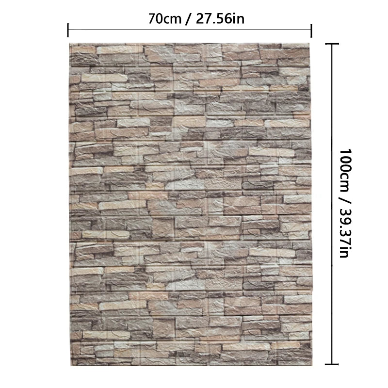 70cm*1m  3D Brick Pattern Wallpaper DIY Waterproof