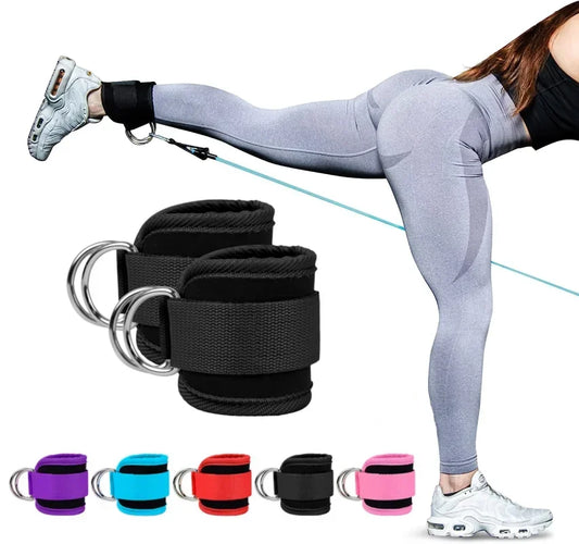 Cable Ankle Straps Double D-Ring Ankle Cuffs