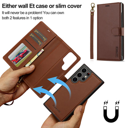 Leather Galaxy Case Magnetic Flip Wallet