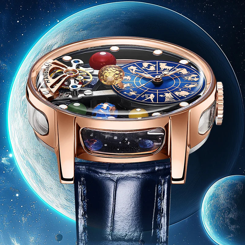 Starry Sky Skeleton Automatic Mechanical Luxury Constellation Waterproof Watch