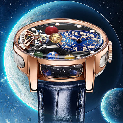 Starry Sky Skeleton Automatic Mechanical Luxury Constellation Waterproof Watch