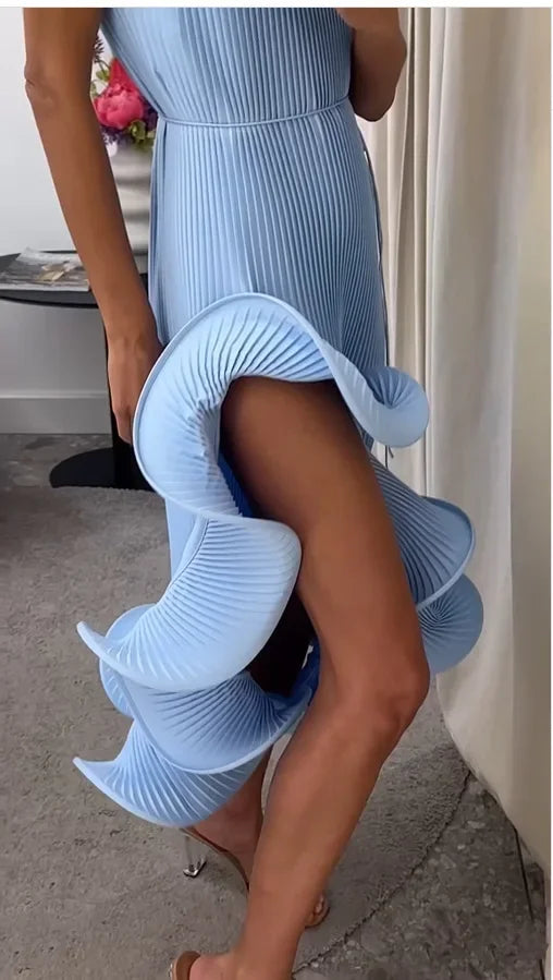 Sexy Sleeveless Knot Waist Slim Fit Midi Dress