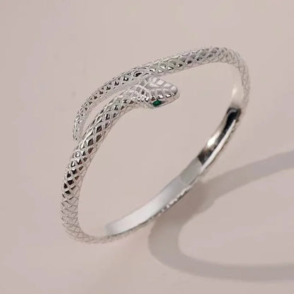 Silver Color Snake Shaped Bangle Bracelet