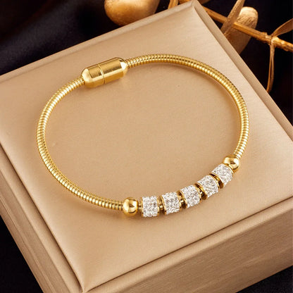 DANA Stainless Steel Gold Rhinestone Bracelet