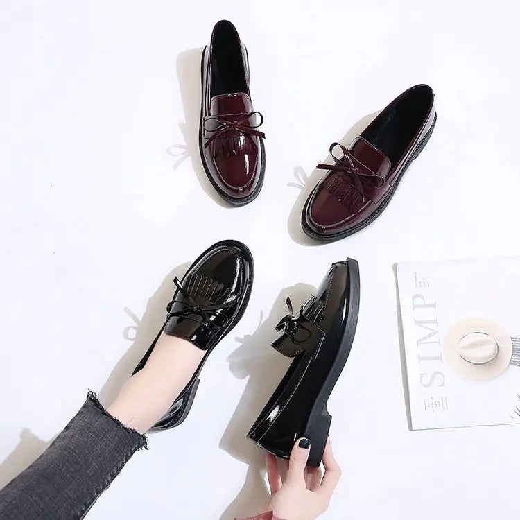 Leather British Tassel Casual Flat Shoes
