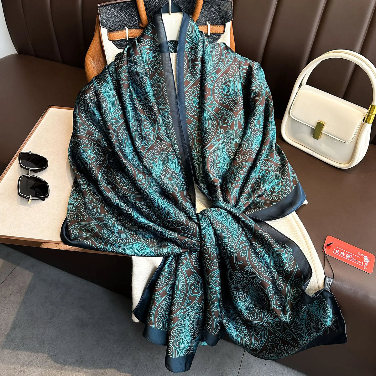 Luxury Silk 180X90CM Long Scarf Popular Silk Headscarf  Shawl
