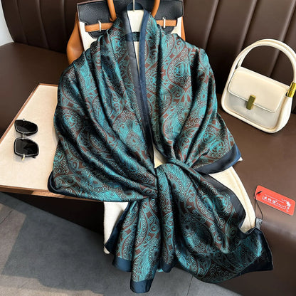 Luxury Silk 180X90CM Long Scarf Popular Silk Headscarf  Shawl
