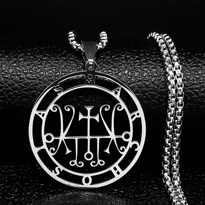 Sigeal Sigil De Lucifer Stainless Steel Satan Necklace