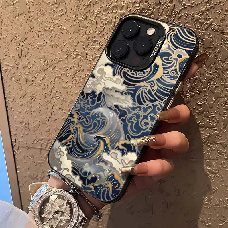 Japanese Waves Electroplate Silver IMD Case