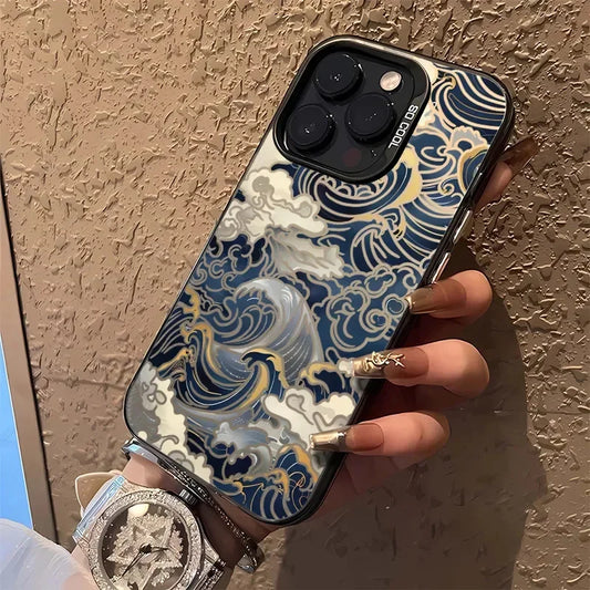 Japanese Waves Electroplate Silver IMD Case