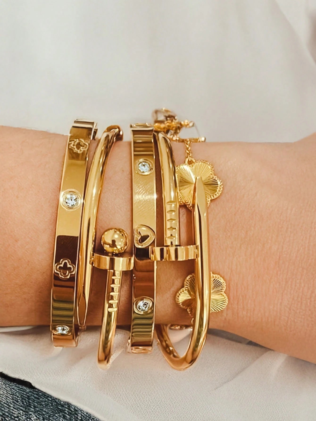 DANA 3PCS French Lucky Clover Bracelet