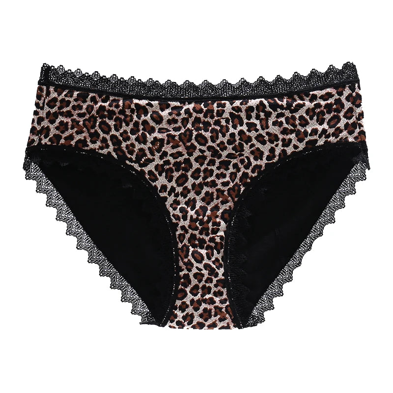 4-Layer Leopard Print Menstrual Panties Soft Lingerie