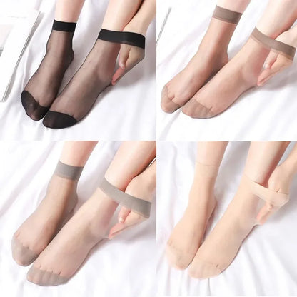 Transparent Thin Crystal Silk Socks