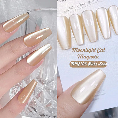 Sparkling Glass Bead Cat Magnetic Gel Nail Polish