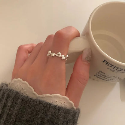 925 Sterling Silver Retro Geometric Asymmetric Rings