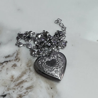 Romantic Heart Photo Locket Frame Pendant Necklace
