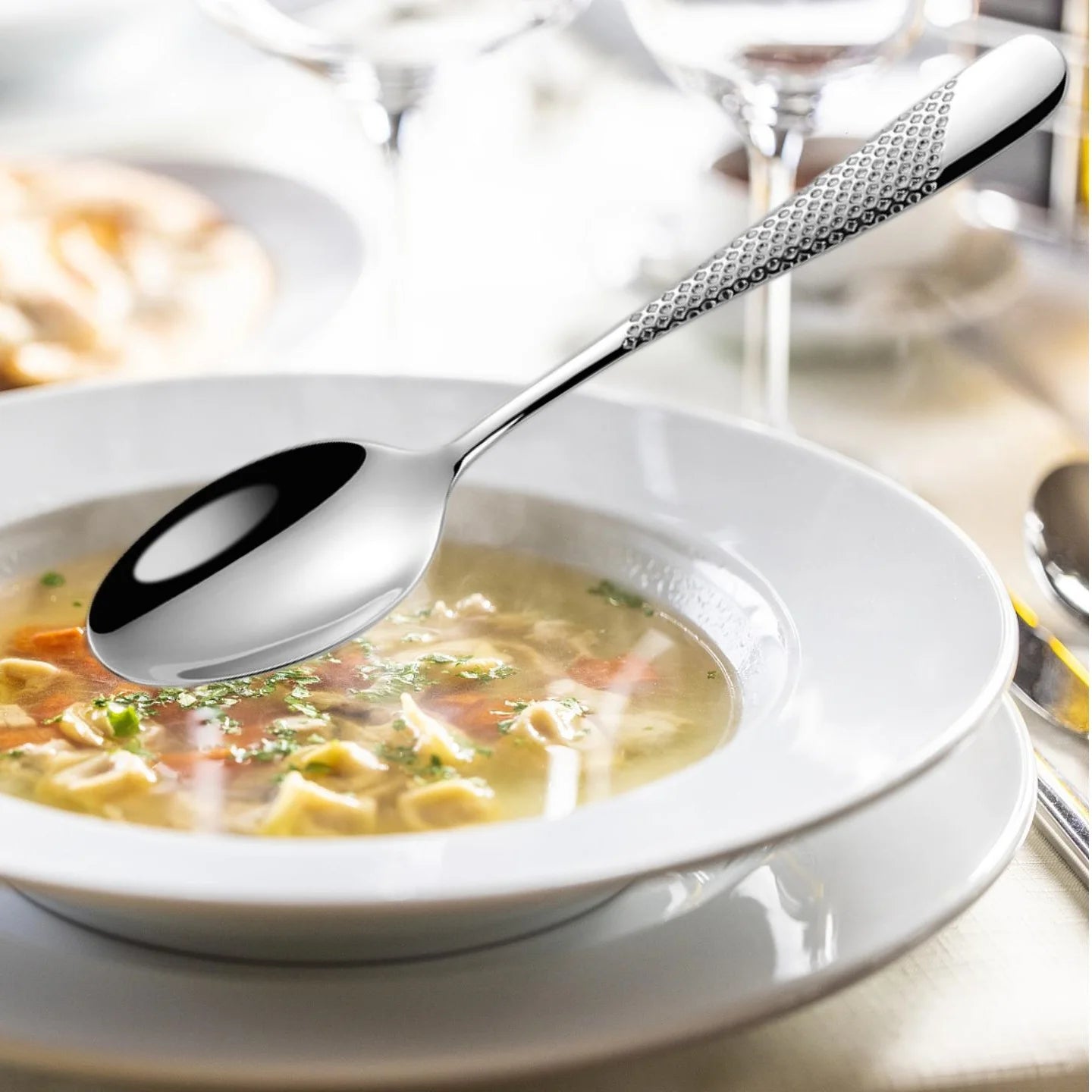 7.95"Luxury Gold Plated Dinner Spoon Set