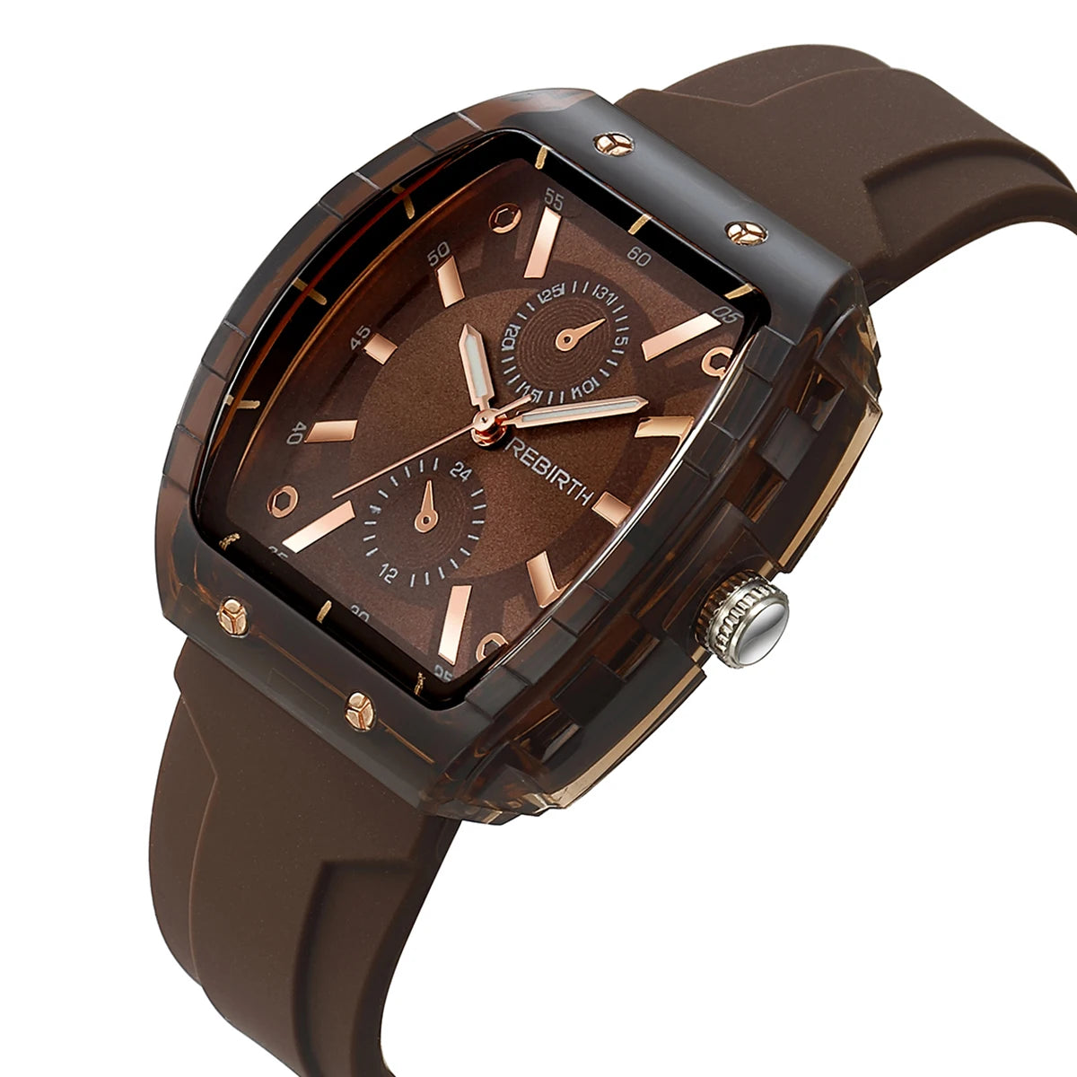 Affordable Macaron-Colored Barrel-Shaped with Silicone Strap Watch