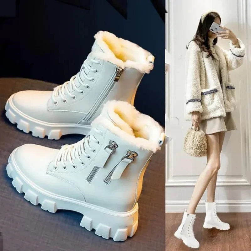 Korean Style High-Top Cotton Boots