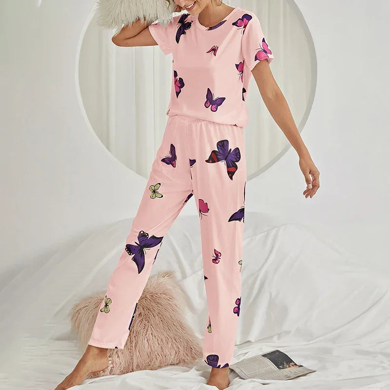 Cartoon Print Pajama Sleepwear Set