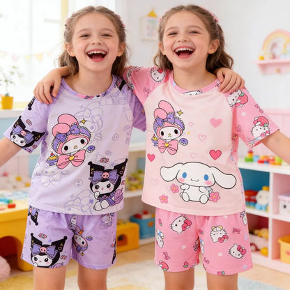 3 to 12 Years Girls Hello Kitty Cat Pajamas Sets