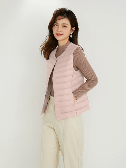 Matt Fabric Warm Vests Ultra Light Down Vest