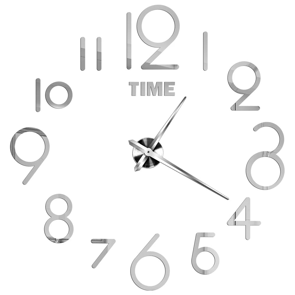 Large Wall 3D DIY Quartz Acrylic Mirror Stickers Clocks