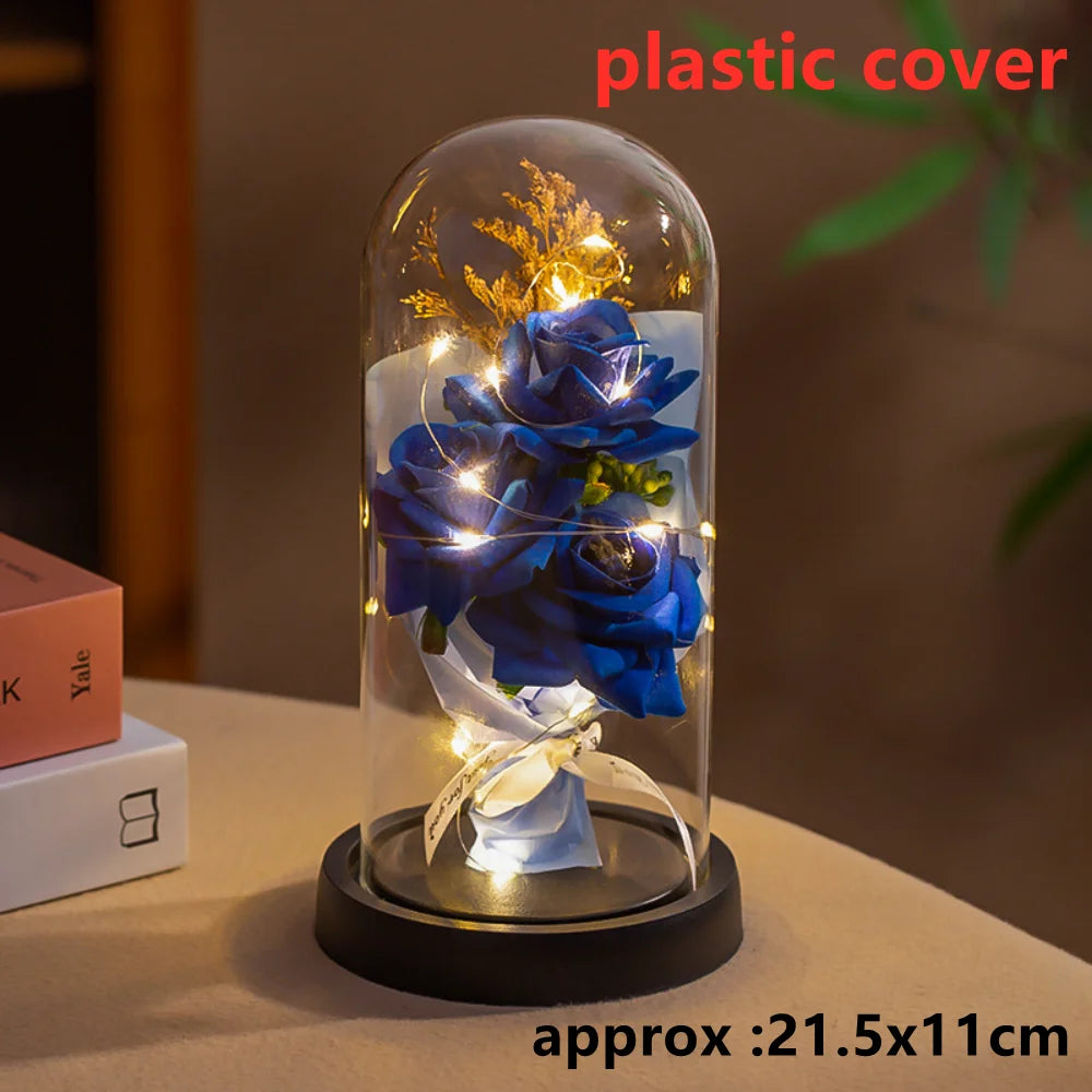 LED Galaxy Three Rose Artificial Flowers