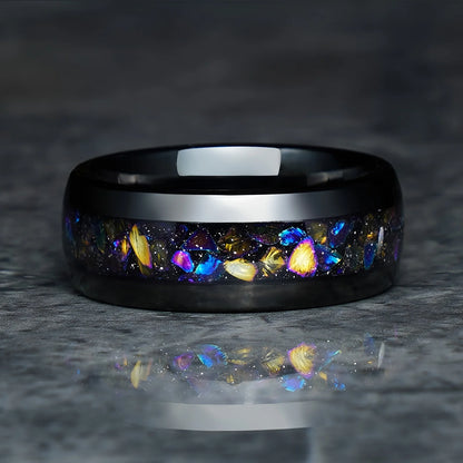 8mm Stainless Steel Galaxy Style Colorful  Rings