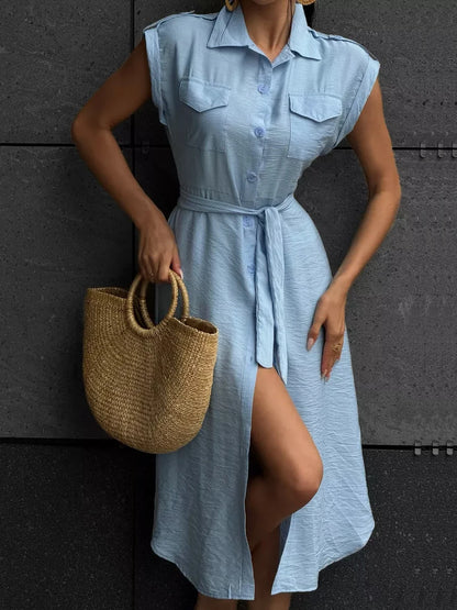 Casual Light Midi Dress Short Sleeve Dress