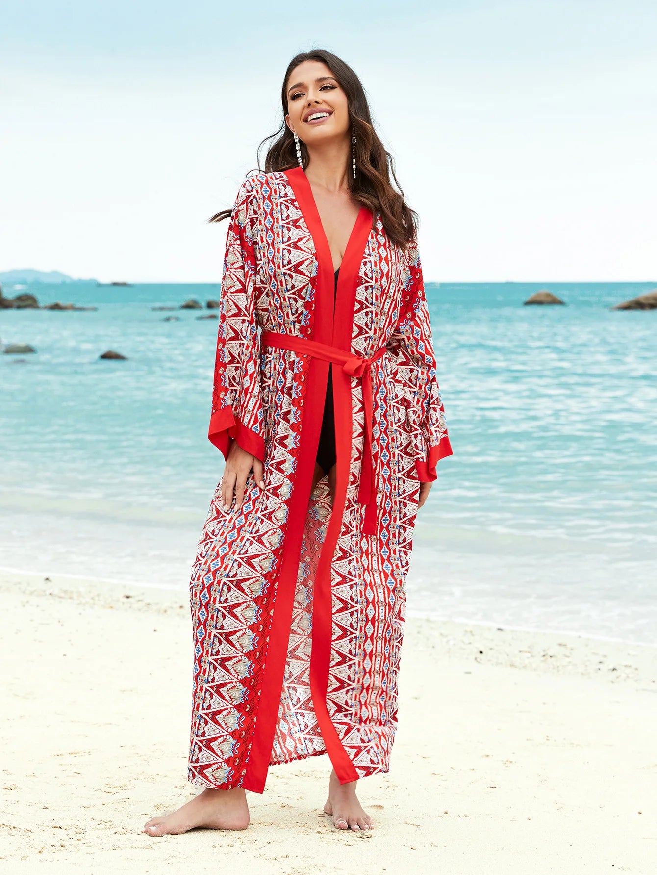 Swimsuit Beach Cover Up dress Sleeve Kaftan Beach Bikinis Cover