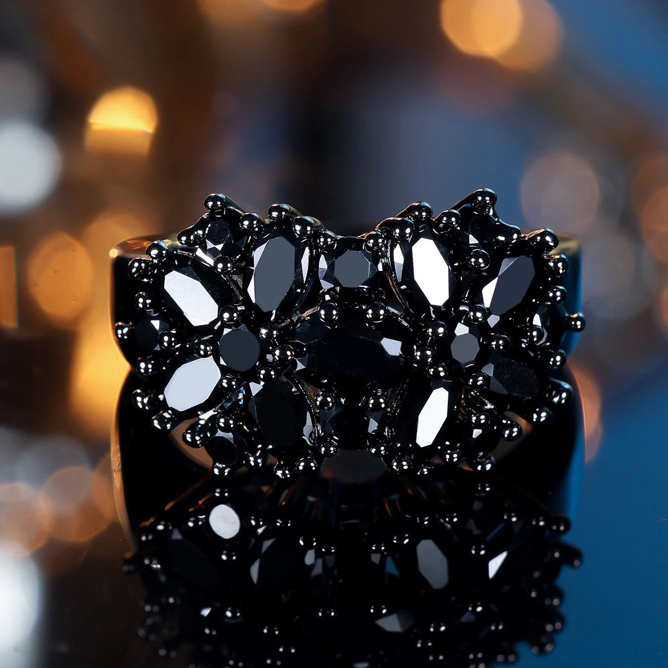 Black Zircon Stone Ring