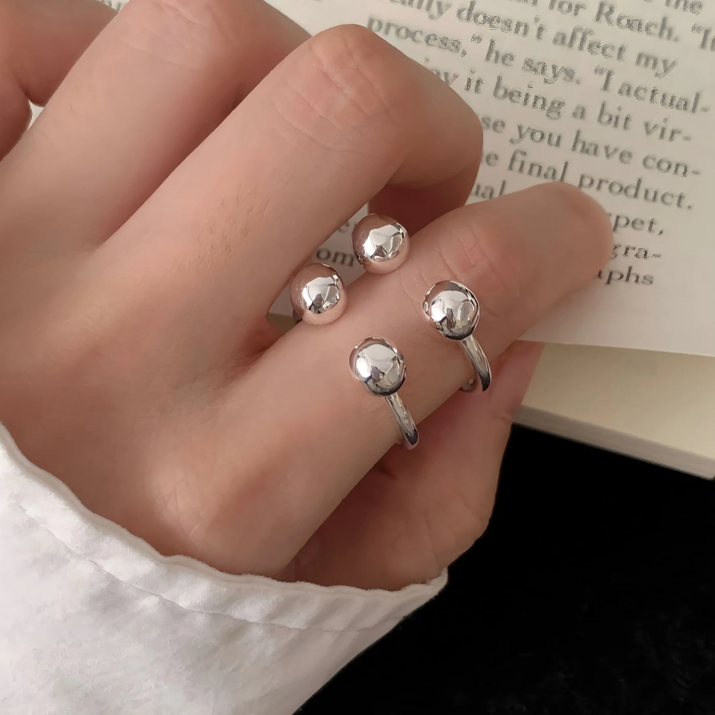925 Sterling Silver Geometry Crystal Ring