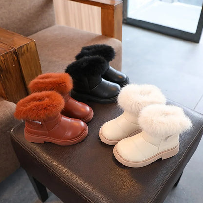 Britain Style Casual Plush Winter Soft Short Boots