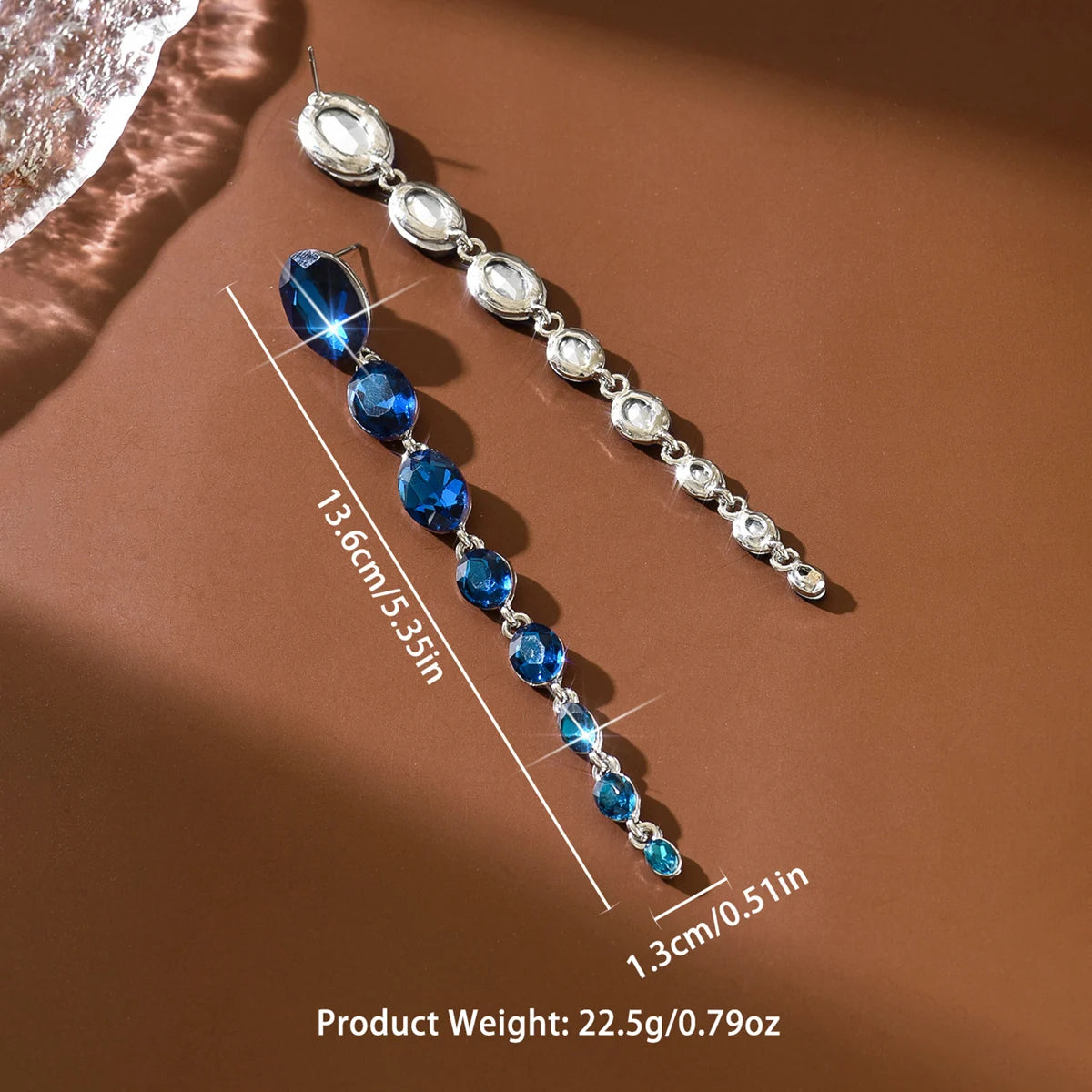 Tassel light luxury rhinestone long earrings