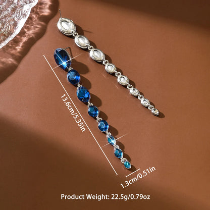 Tassel light luxury rhinestone long earrings