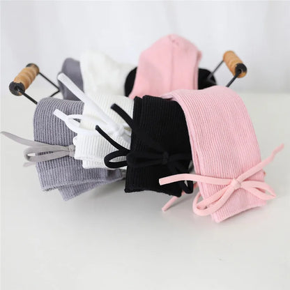 Knee High Baby Girls Bowknot Long Soft Cotton Socks