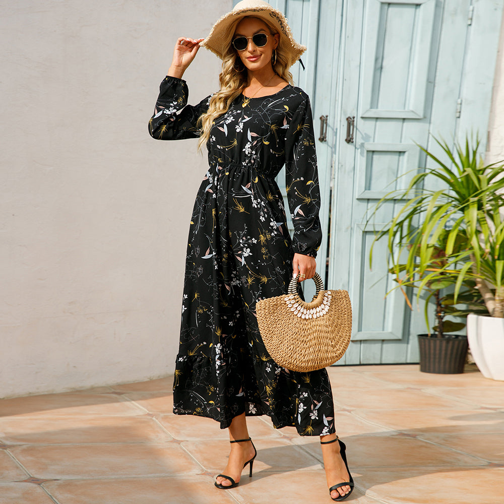 Maxi Bohemian Full Sleeve High Waist Chiffon Long Dress